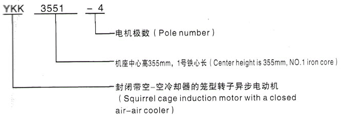 YKK系列(H355-1000)高压Y4007-8/250KW三相异步电机西安泰富西玛电机型号说明